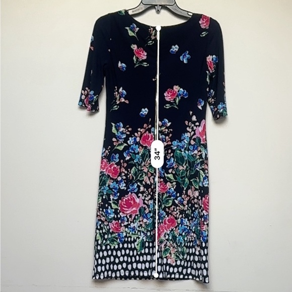 Eliza J Navy Floral Shift Dress Size 0 - Picture 13 of 13